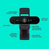 Webcam Profissional LOGITECH Brio (Microfone Incorporado)