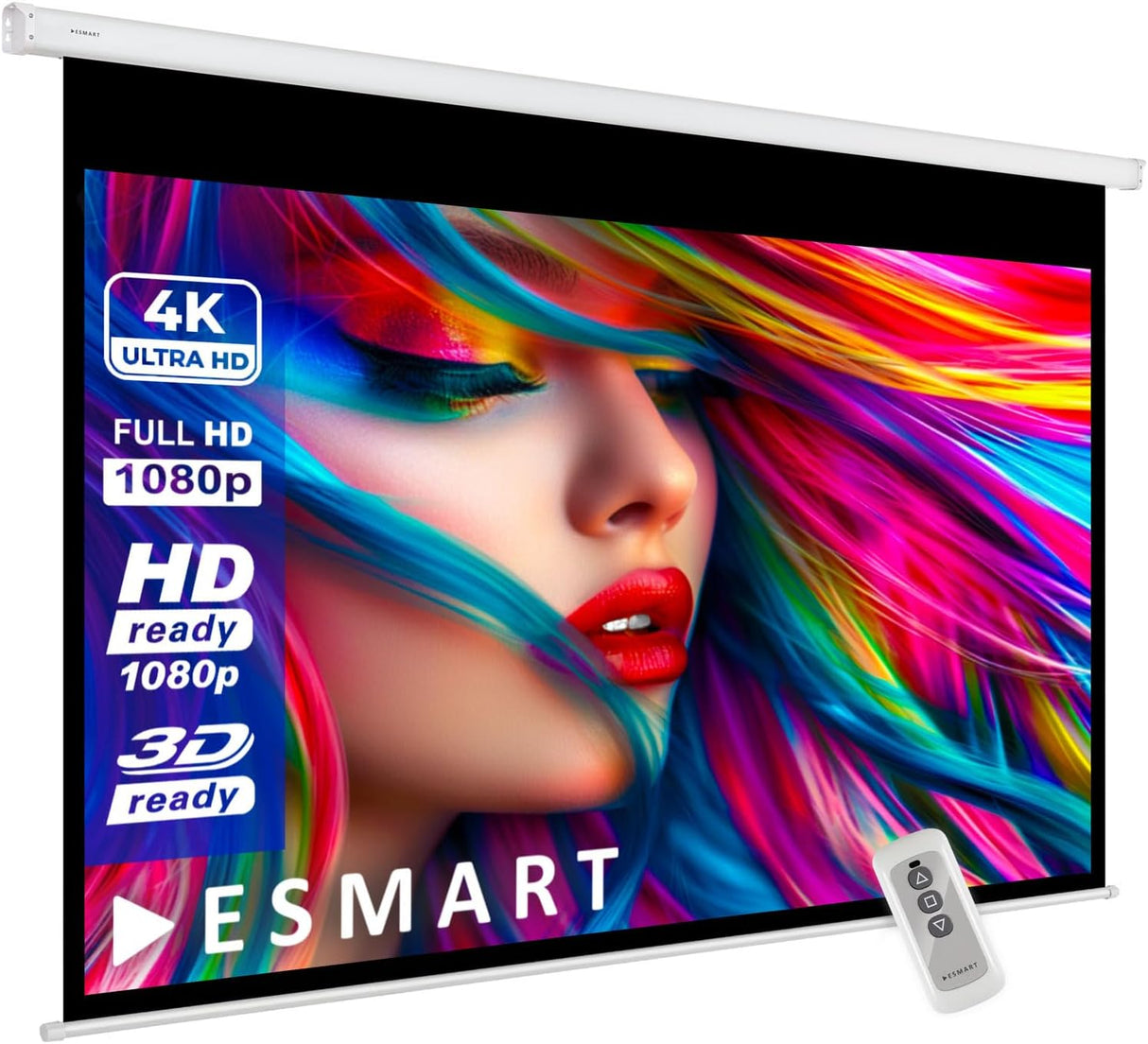 Tela de projeção elétrica 240X135cm 108'' formato de 16:9 | controlo remoto