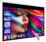 Tela de projeção elétrica 240X135cm 108'' formato de 16:9 | controlo remoto