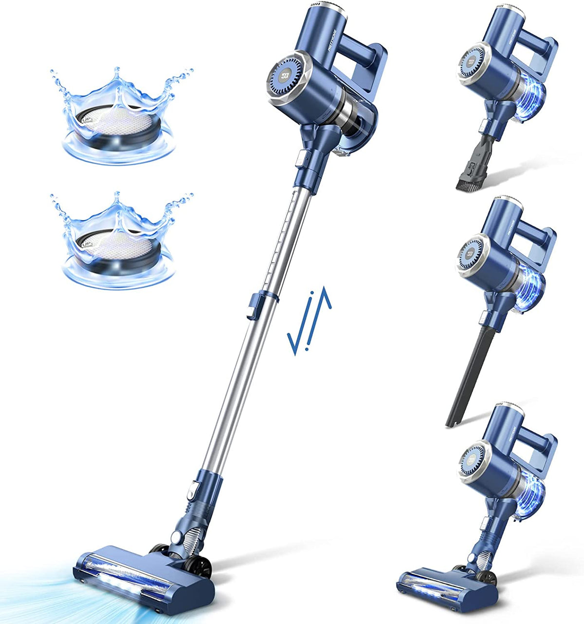 PRETTYCARE Aspirador Vertical Sem Fio 4 em 1 180W