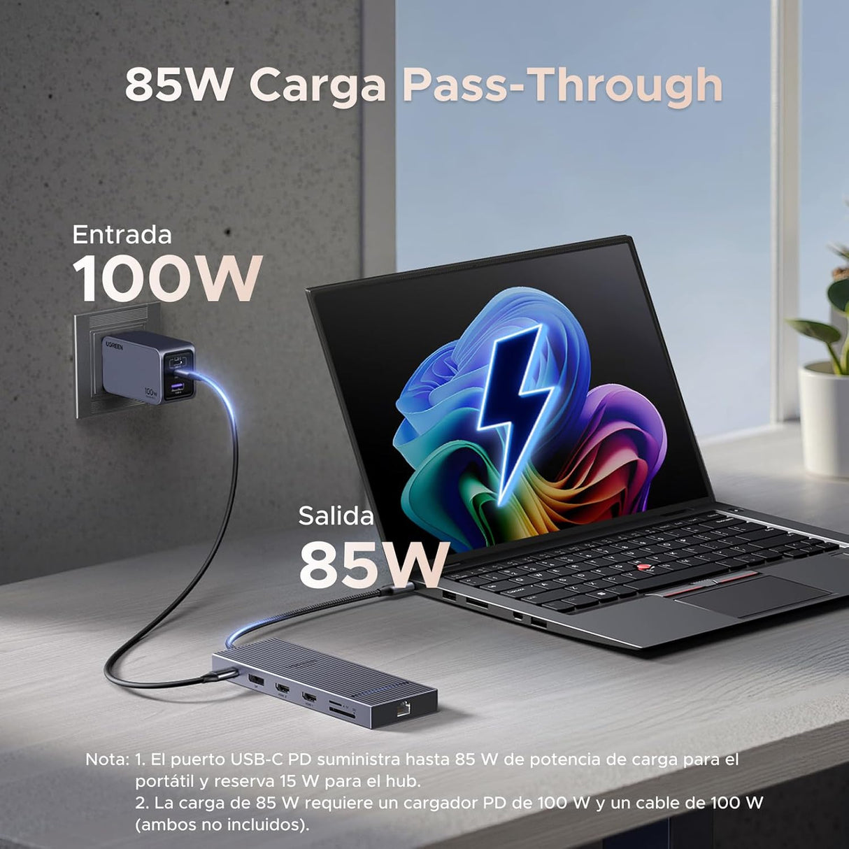 UGREEN Revodok Pro 3121 – Docking Station USB-C 12 em 1 | 2x HDMI 4K@60Hz + DP 4K@120Hz | 10Gbps | PD 100W | Ethernet | SD/TF | Áudio 3,5mm