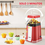 Máquina de pipoca retro, 1200 W - Vermelho