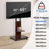 Suporte de Madeira para TV 32'' a 65'' (600x400 mm)