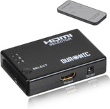 Switch HDMI Duronic HRS1031 3×1 com Comando – Hub Automático Full HD 1080p