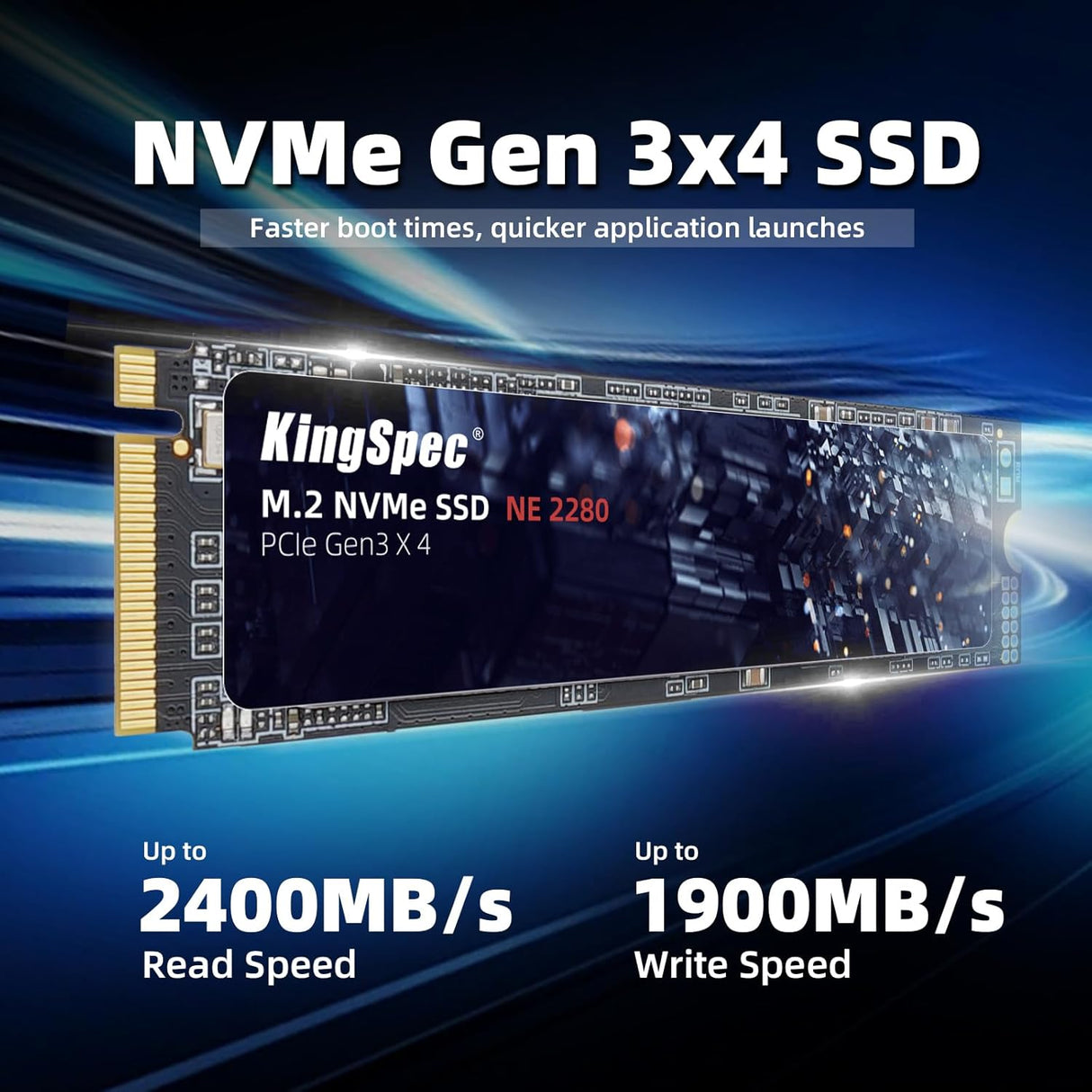 SSD Interno KingSpec 512GB M.2 NVMe Gen3 – 2400MB/s