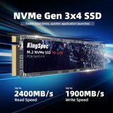 SSD Interno KingSpec 512GB M.2 NVMe Gen3 – 2400MB/s