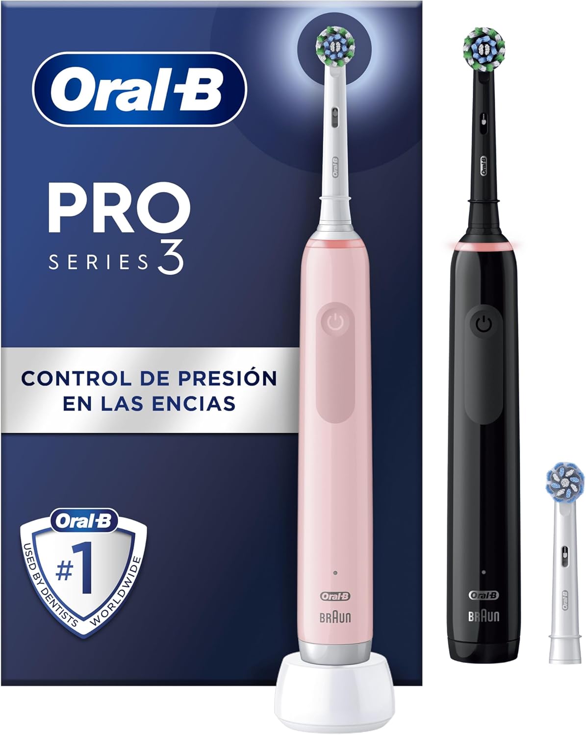 Escova Eléctrica Oral-B Pro 3 3900N (Pack 2) – Preto e Rosa