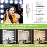 Tira de Lâmpadas LED para Espelho | 10 Bombillas | 3 Modos de Luz | USB
