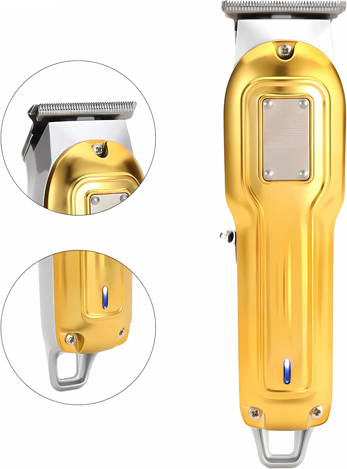 Máquina de Cortar Cabelo e Barbear Profissional Sem Fio Recarregável Ajustável 5W