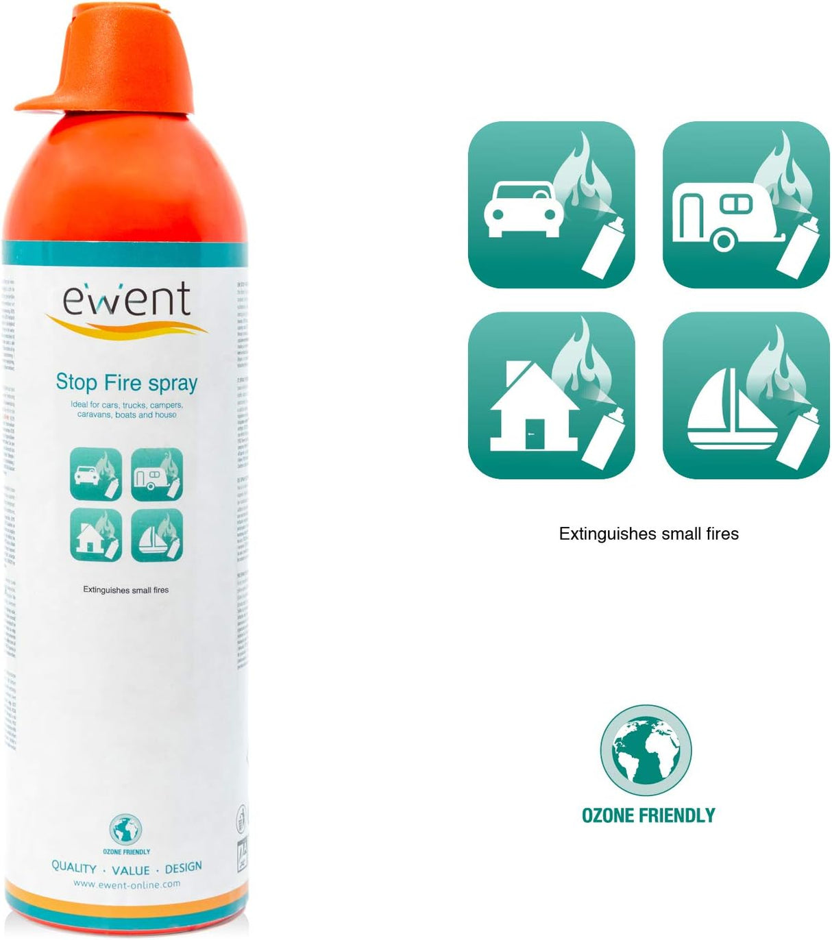 Pack 2x Spray Extintor EWENT EW5621 – 500 g (350 ml) cada