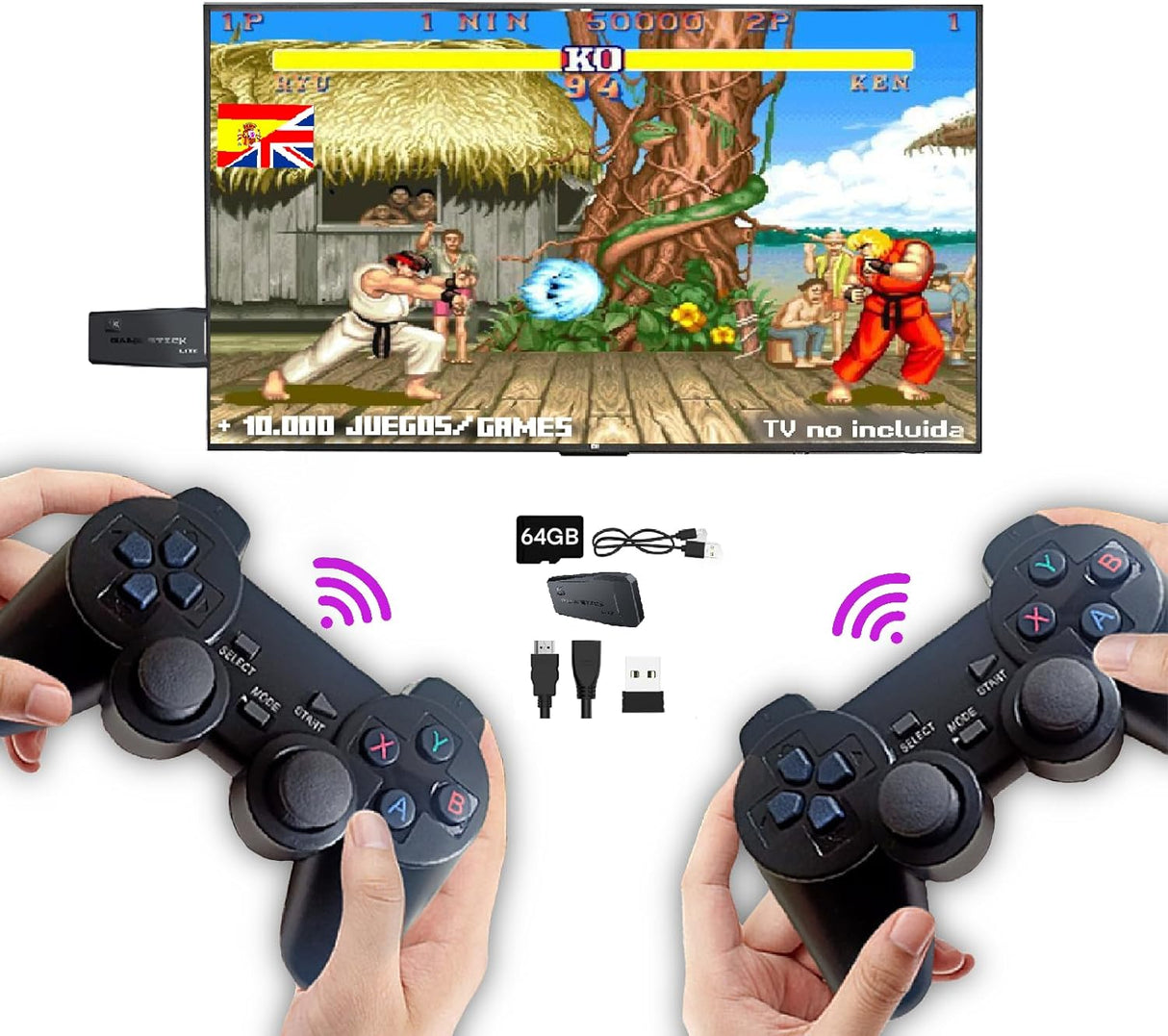 Consola Retro Stick 10.000 Jogos 64GB 2 Comandos
