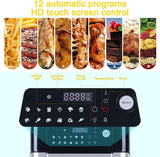Fritadeira Sem Óleo Forno Air Fryer 10L 1500W com 12 Programas, Ecrã LED e Acessórios
