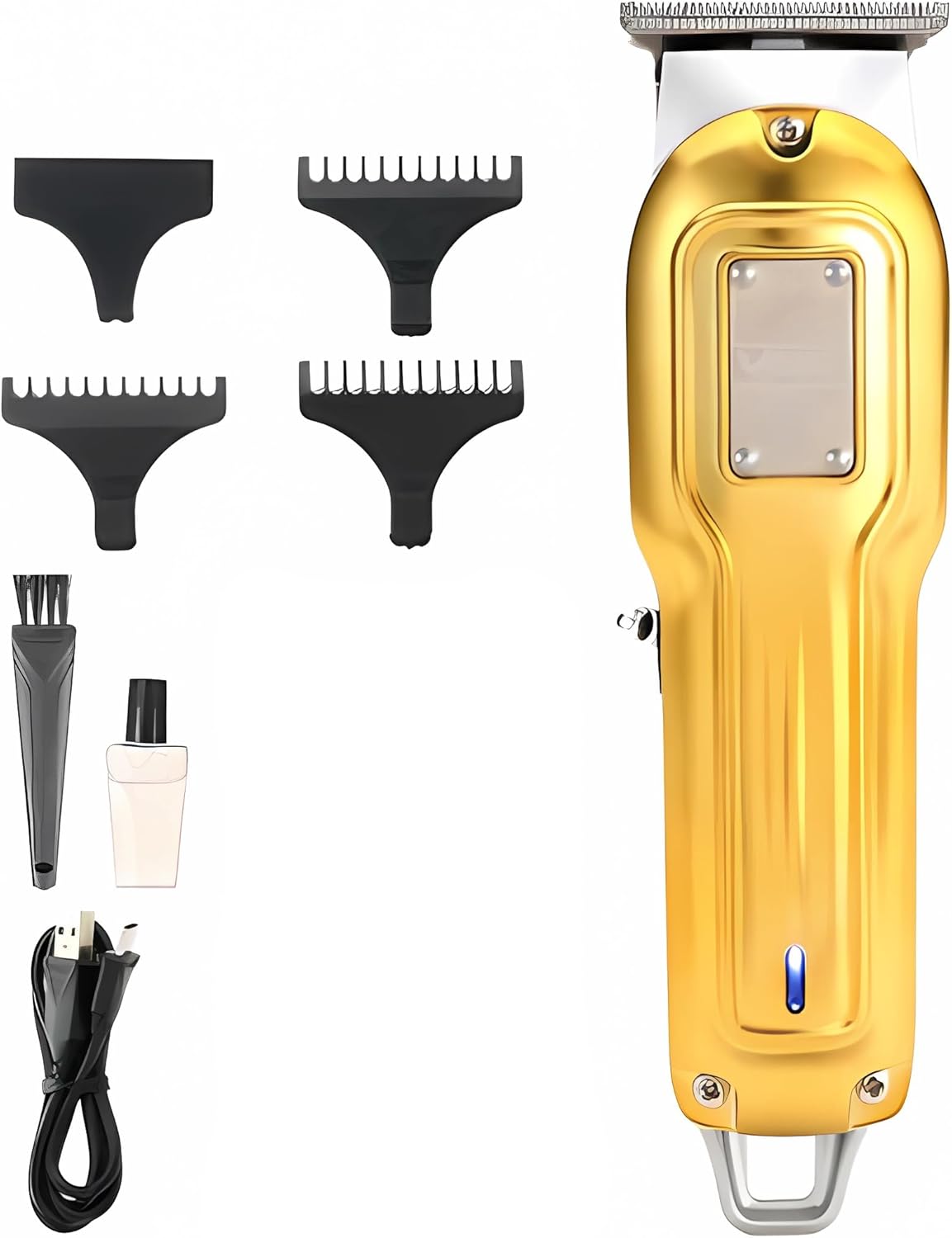 Máquina de Cortar Cabelo e Barbear Profissional Sem Fio Recarregável Ajustável 5W