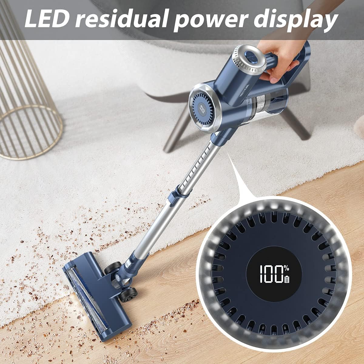 PRETTYCARE Aspirador Vertical Sem Fio 4 em 1 180W