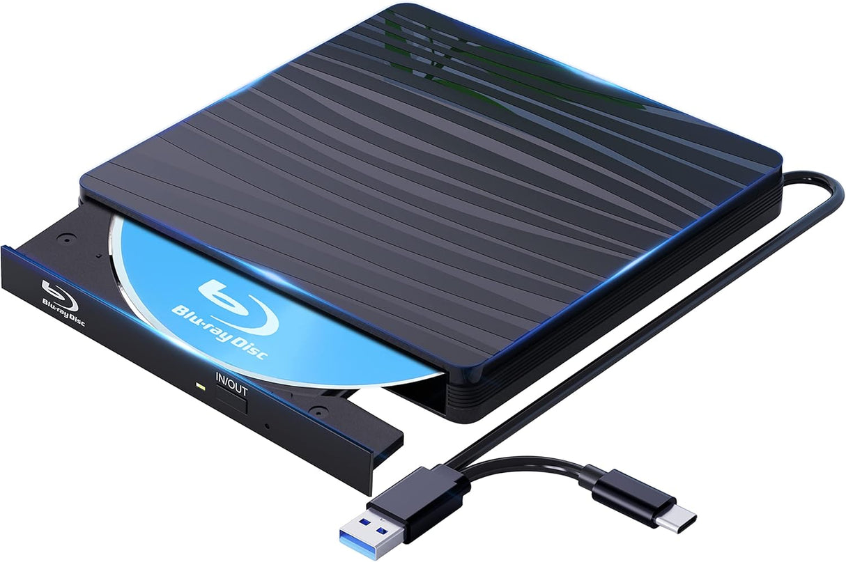 Leitor/Gravador Blu‑Ray Externo USB 3.0/USB-C