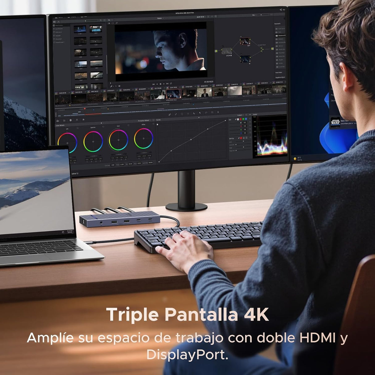 UGREEN Revodok Pro 3121 – Docking Station USB-C 12 em 1 | 2x HDMI 4K@60Hz + DP 4K@120Hz | 10Gbps | PD 100W | Ethernet | SD/TF | Áudio 3,5mm
