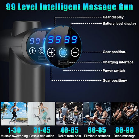 Mini Pistola de Massagem Muscular - 99 Velocidades