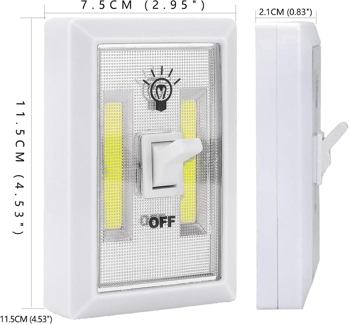 Lâmpada LED a pilhas COB 3W 200Lm - 2 unidades
