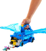 Hot Wheels City Dragão Transportador de Ataque Duplo Definitivo + 2 Carros Metálicos (Mattel)