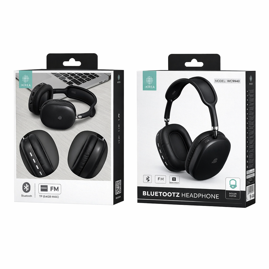 Auriculares Bluetooth IKREA WC9040 com Rádio FM e Leitor TF (até 64GB)