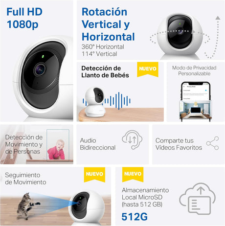 Câmara de segurança IP TP-LINK Tapo C200 360º WiFi