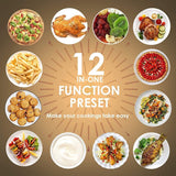 Fritadeira Sem Óleo Forno Air Fryer 10L 1500W com 12 Programas, Ecrã LED e Acessórios