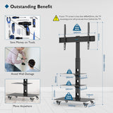 Suporte TV chão Móvel com rodas 32" - 85" - 60kg