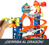 Hot Wheels City Let's Race Garagem Definitiva com Dragão e 4 Níveis + 2 Veículos - Mattel HKX48
