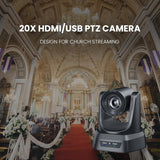 Câmara PTZ  HDMI/USB 1080P 60FPS  Zoom Óptico 20x - Multi4you®