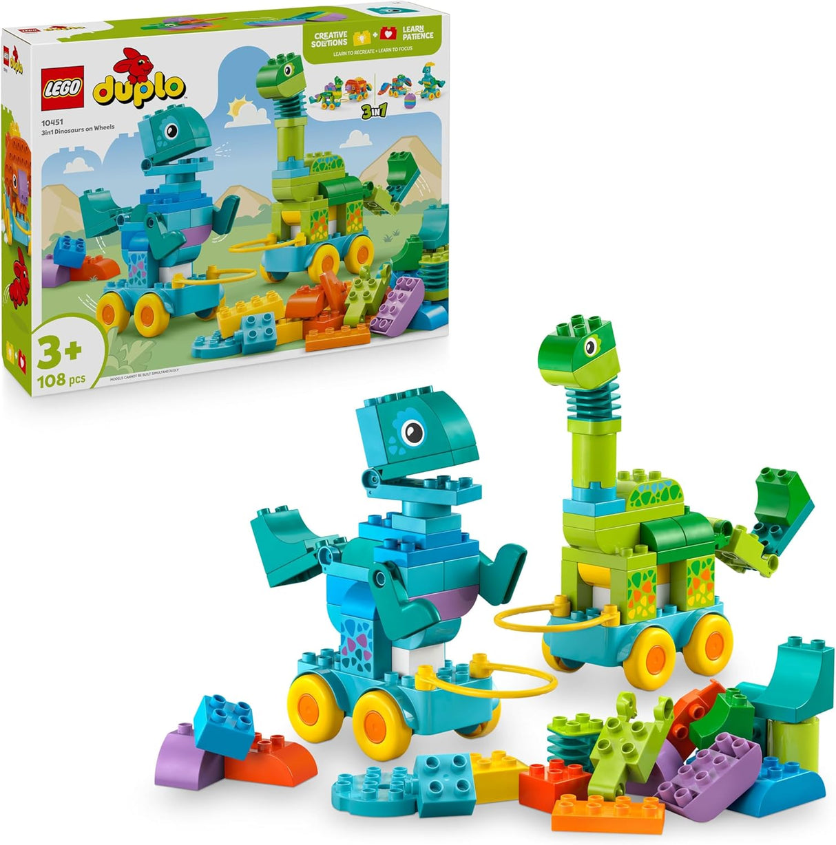 LEGO DUPLO – Dinossauros Sobre Rodas 3 em 1 10451
