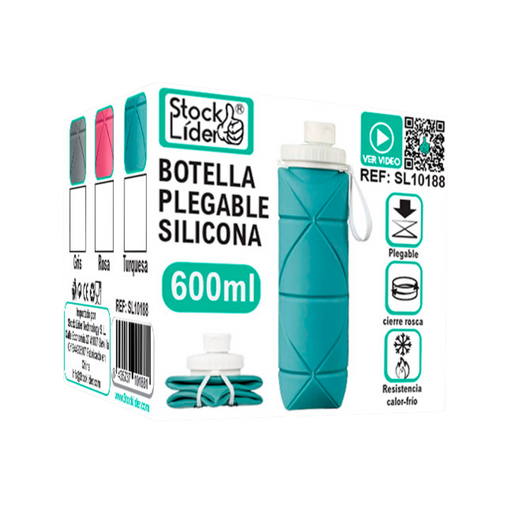 Garrafa Dobrável de Silicone | 600 ml | Reutilizável