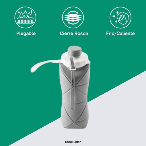 Garrafa Dobrável de Silicone | 600 ml | Reutilizável