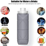 Garrafa Dobrável de Silicone | 600 ml | Reutilizável