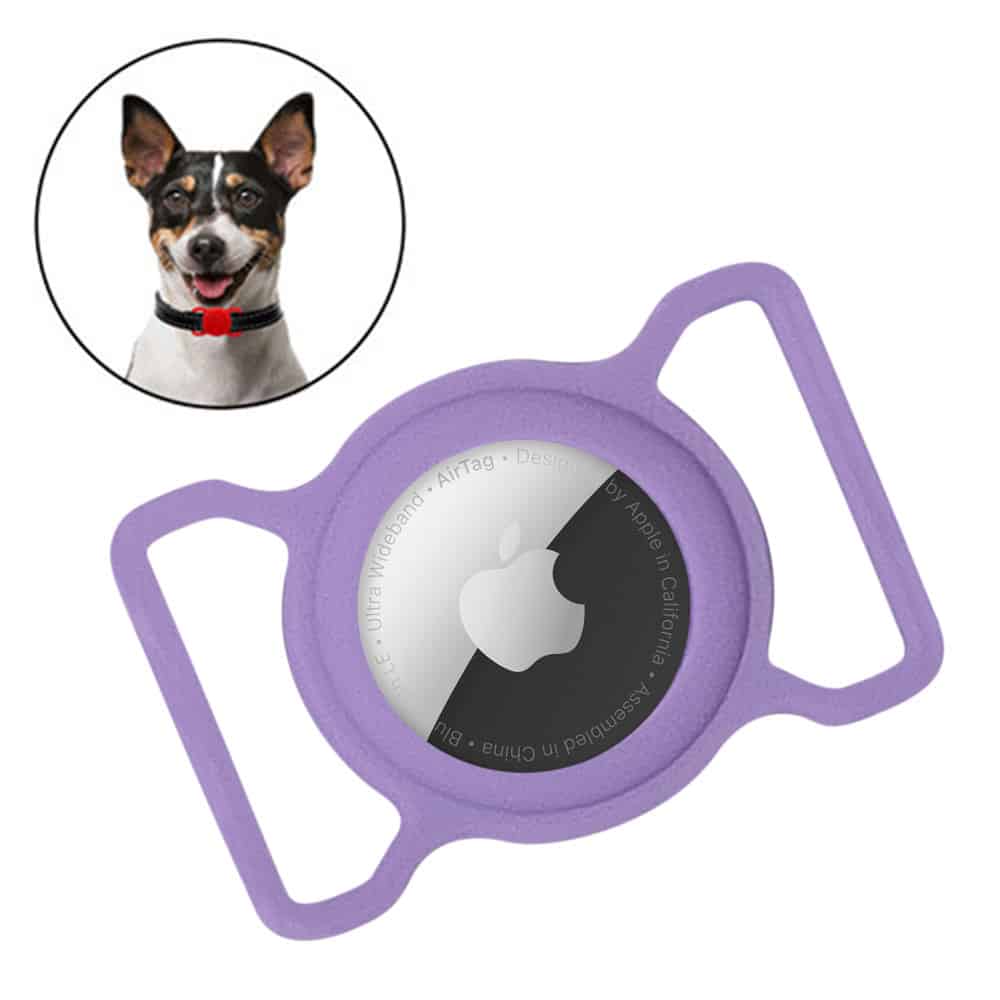 Capa Silicone Cão e Gato para Apple Airtag Roxo