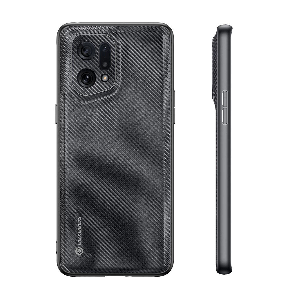 Capa Dux Ducis Fino revestida com material em nylon para Oppo Find X5 – Preto