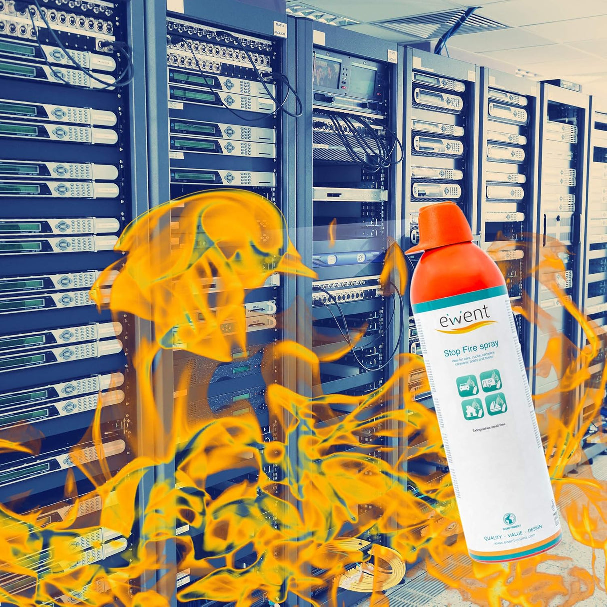 Pack 2x Spray Extintor EWENT EW5621 – 500 g (350 ml) cada