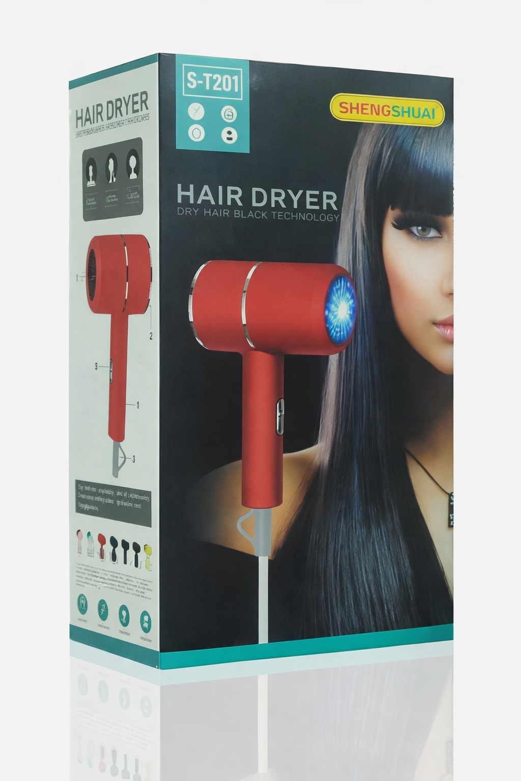 Secador de Cabelo Portátil de Viagem Azul – Leve e Eficiente S-T201  - Multi4you®