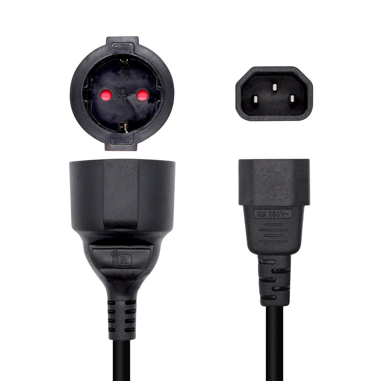 Aisens A132-0467 Cabo de Energia Preto 0.25 M Acoplador C14 Cee7/7
