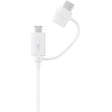 Cabo Samsung Combo micro USB + USB-C - Branco