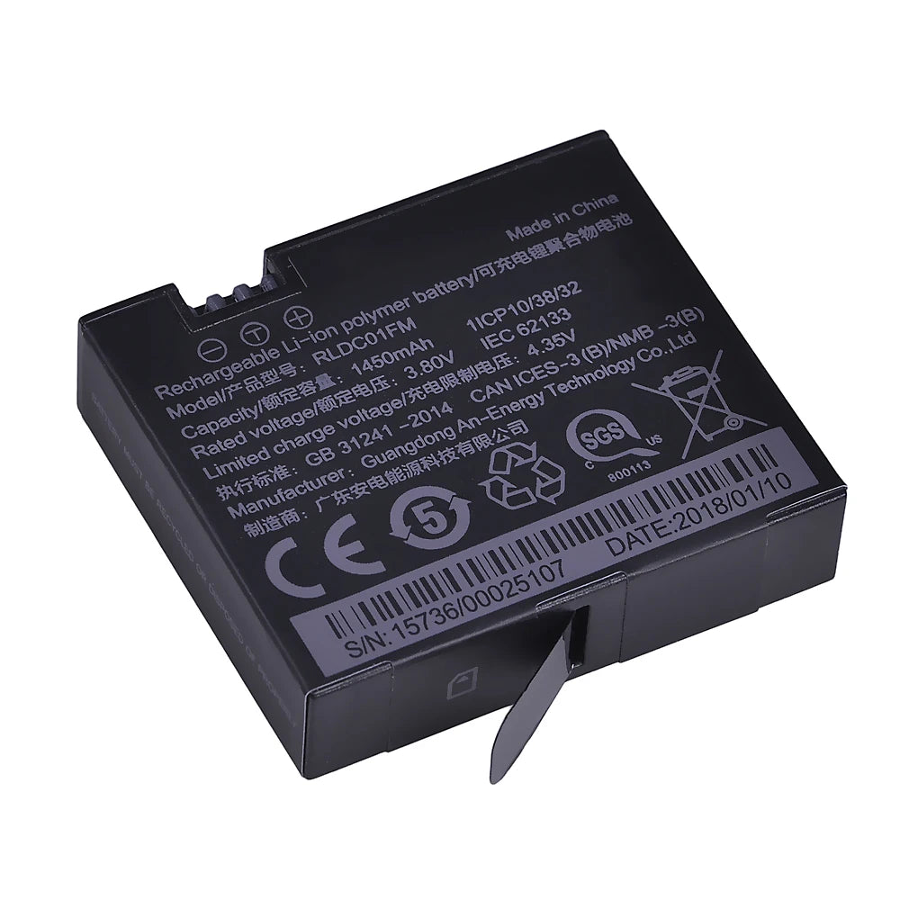 Bateria Compatível para Action Camera Xiaomi MiJia Mini - 1450mAh RLDC01FM - Multi4you®