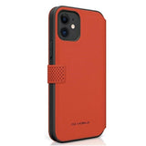 Capa Ferrari FESPEFLBKP12SRE On Track Perforated tipo Livro para iPhone 12 Mini 5.4" – Vermelha