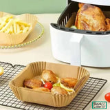 Papel Quadrado Absorvente para Airfryer – 50 Unidades