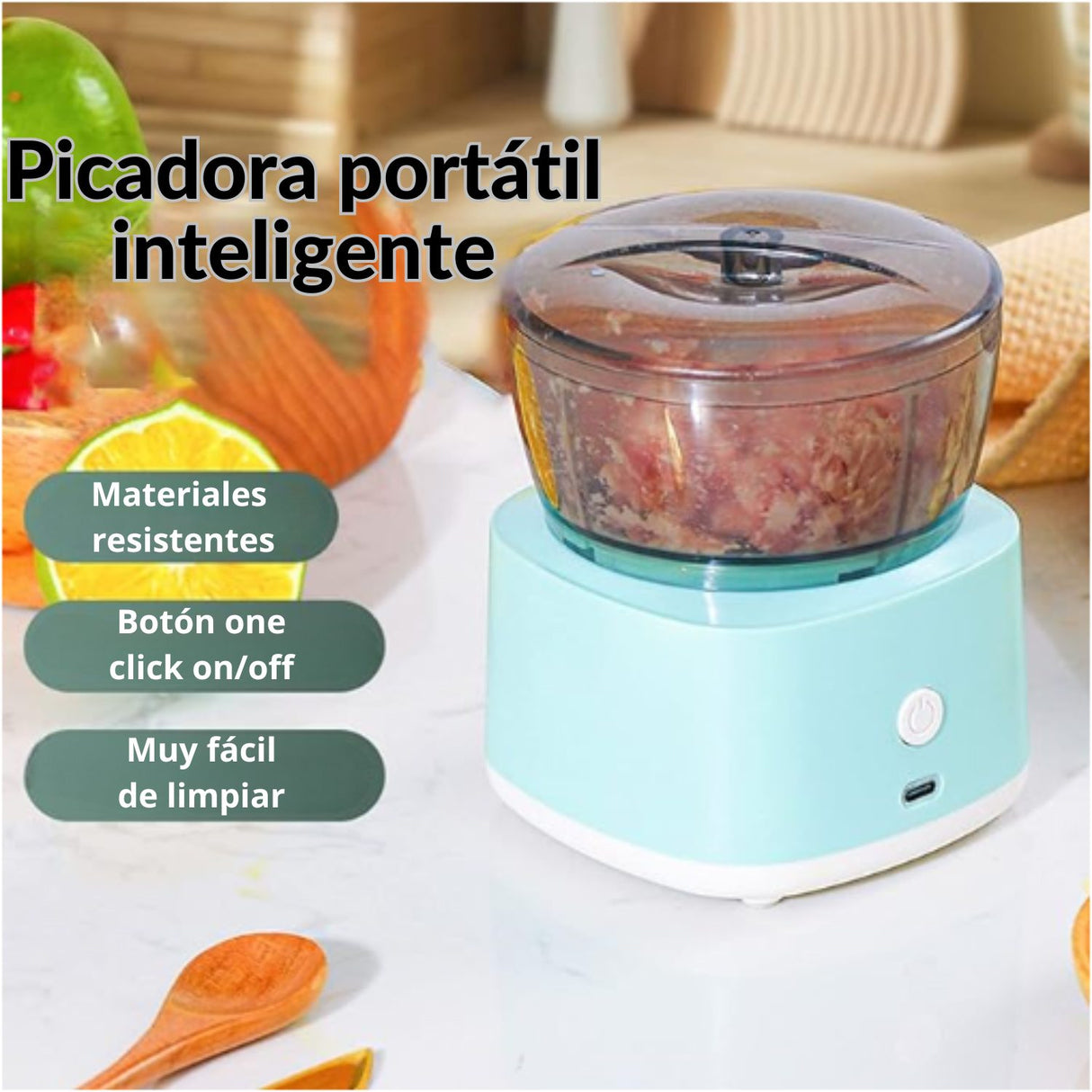 Picadora de Cozinha Multifuncional | Recarregável USB | 300 ml