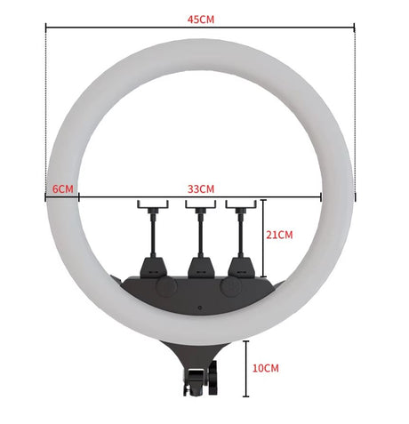 Anel de Luz LED 45 cm com suporte + tripé 2M + controle remoto