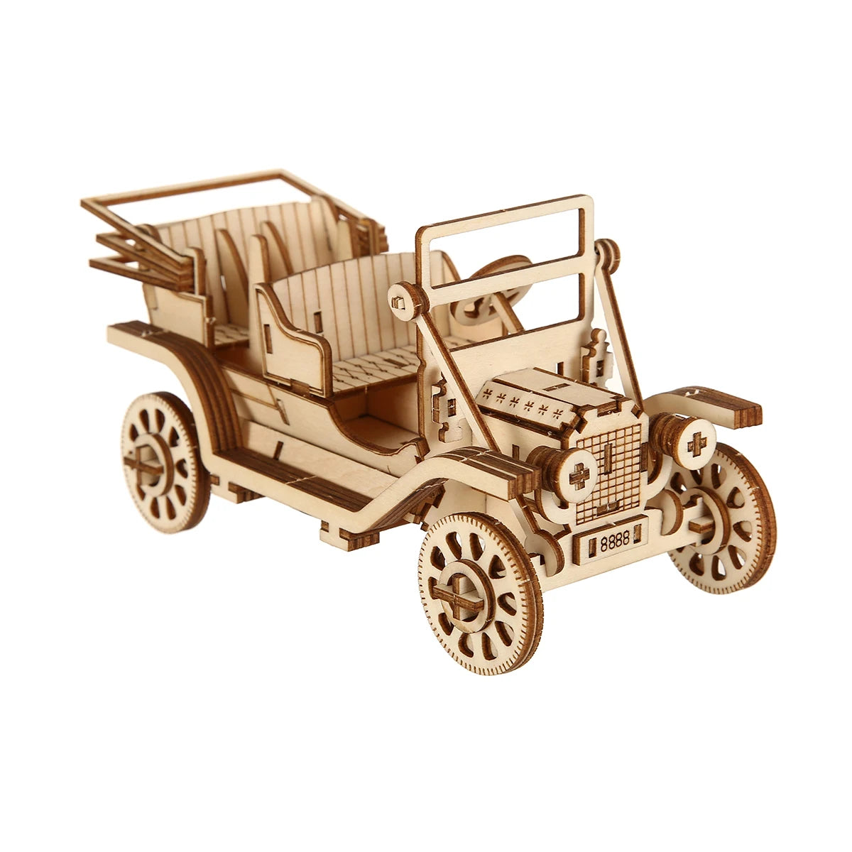 Puzzle de Carro 3D em Madeira –  Modelo DIY com Corte a Laser