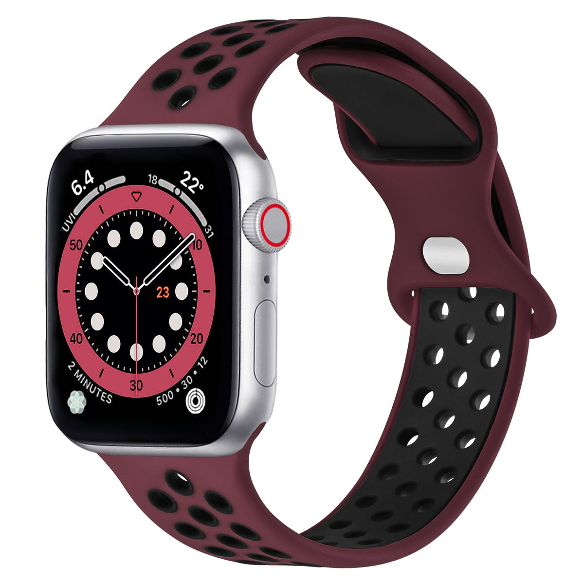 Pulseira Bracelete Desportiva Silicone para Apple Watch 38mm Vinho/Preto - Multi4you®