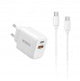 AC557 Carregador de Parede Rápido QC/PD 3.0 Duplo A+C 25W + Cabo USB-C para USB-C 1M