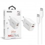 AC557 Carregador de Parede Rápido QC/PD 3.0 Duplo A+C 25W + Cabo USB-C para USB-C 1M