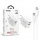 AC557 Carregador de Parede Rápido QC/PD 3.0 Duplo A+C 25W + Cabo USB-C para USB-C 1M