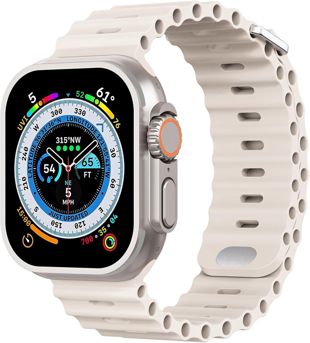 Pulseira Bracelete Silicone para Apple Watch 42/44m bege - Multi4you®